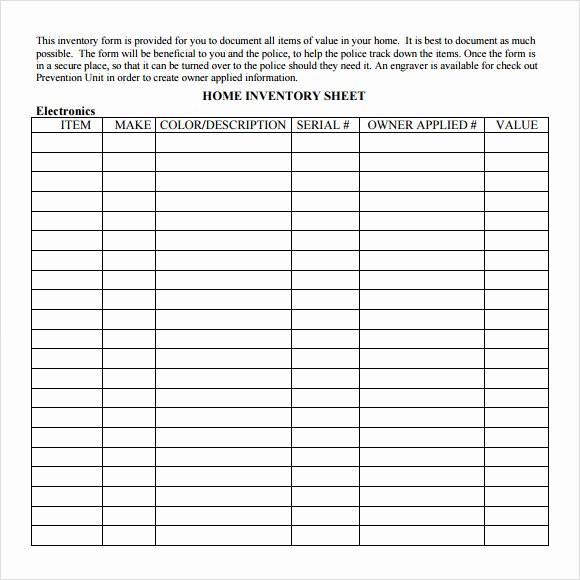 Estate Personal Property Inventory form Beautiful Home Inventory Worksheet Download Crazysky