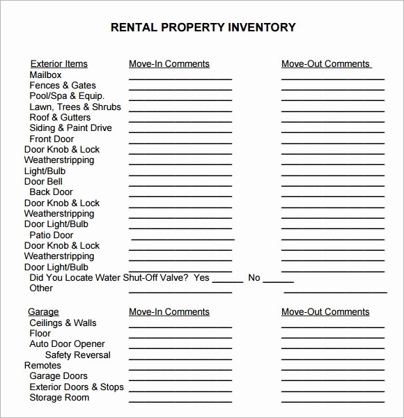 30 Estate Personal Property Inventory Form Example Document Template