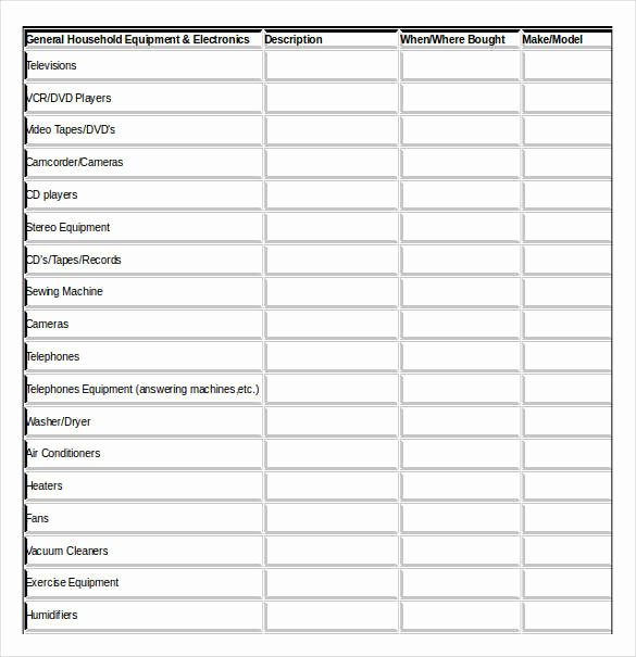 Estate Personal Property Inventory form Inspirational 12 Home Inventory Worksheet Templates Pdf Word Excel