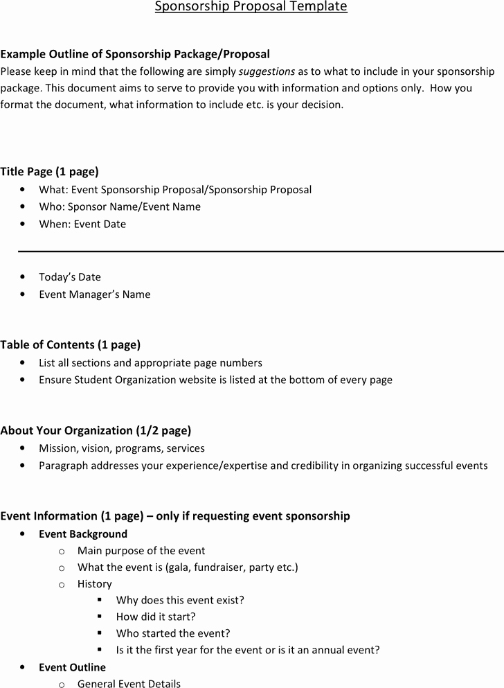 Event Sponsorship Proposal Example Beautiful 6 Sponsorship Proposal Templates Excel Pdf formats