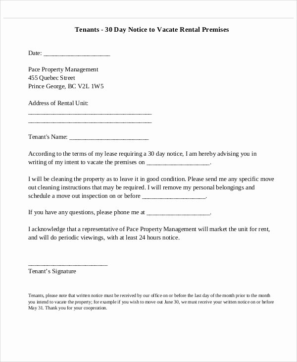 Example Of 30 Day Notice Beautiful 13 30 Day Notice Templates Google Docs Ms Word Apple