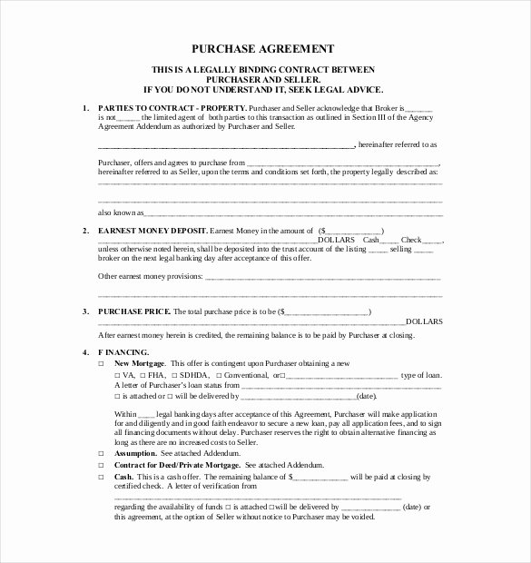Example Of A Purchase Agreement Best Of 28 Purchase Agreement Templates – Word Pdf Pages