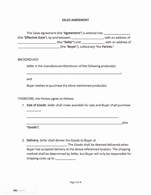 30 Example Of A Purchase Agreement Example Document Template