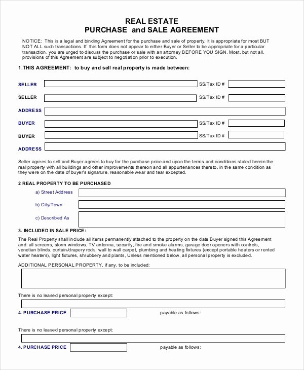Example Of A Purchase Agreement Unique Sample Real Estate Purchase Agreement 9 Examples In Pdf