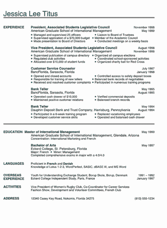Example Of Academic Resume Unique College Resume Example Sample Business and Marketing