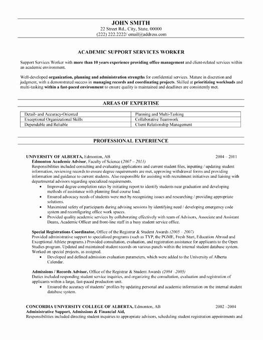 Example Of Academic Resume Unique Here to Download This Academic Advisor Resume