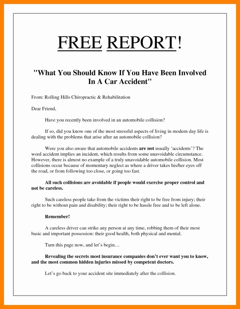 Example Of Accident Report Inspirational 5 Example Of An Incident Report