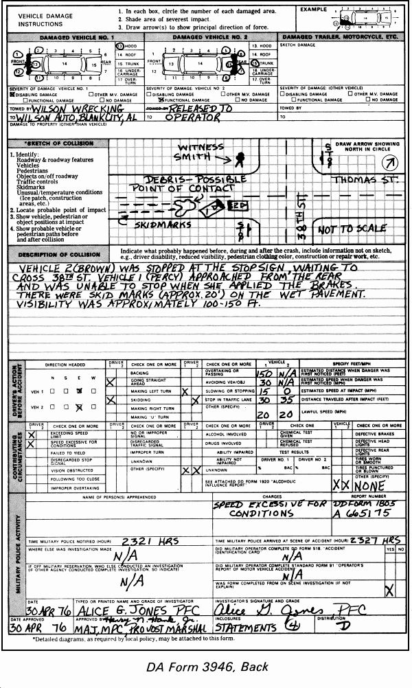 Example Of Accident Report Inspirational Fm 19 25 Chptr 10 Mp Traffic Accident Report form