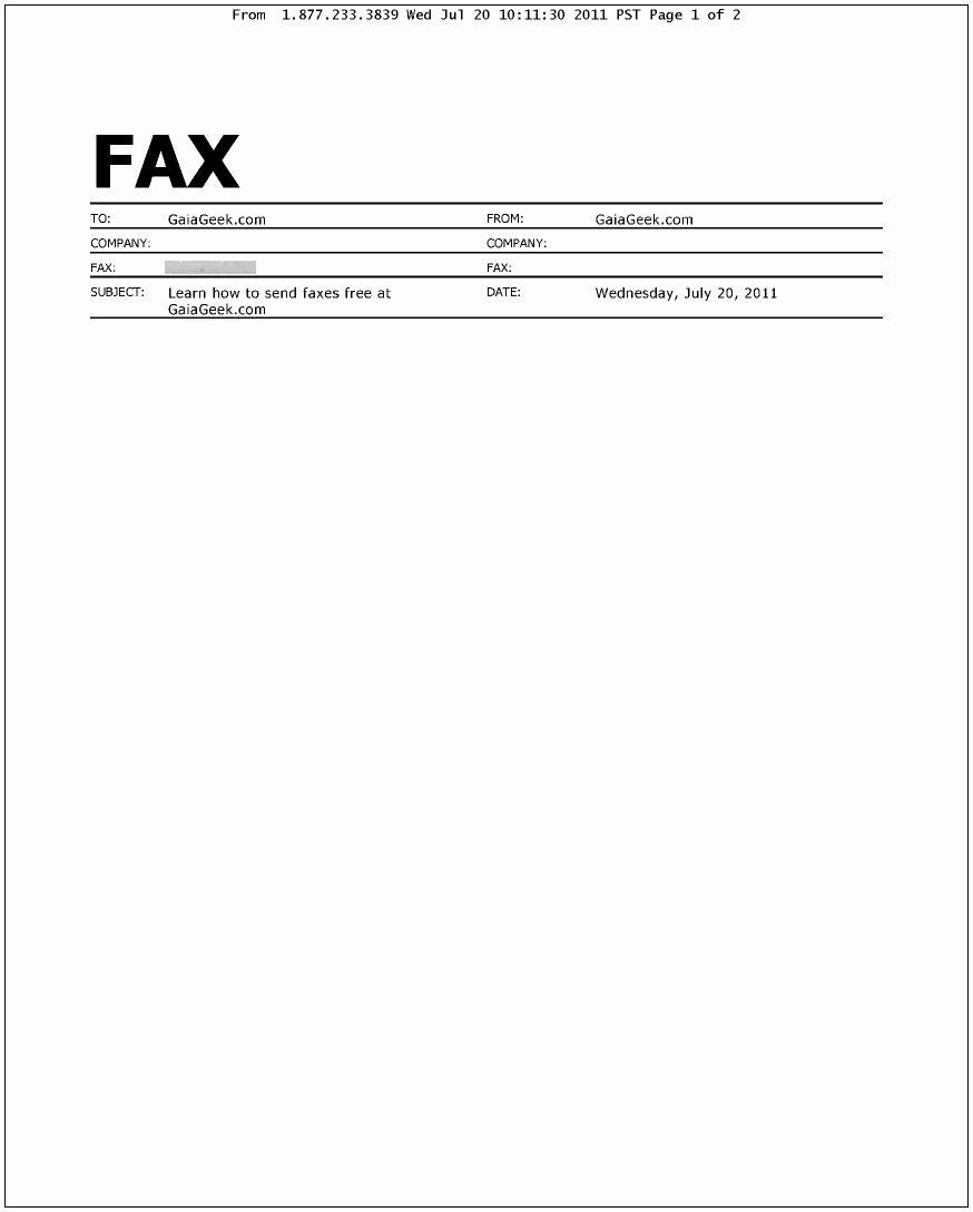 Example Of Fax Cover Sheet Lovely How to Send and Receive Faxes Line for Free – Gaiageek