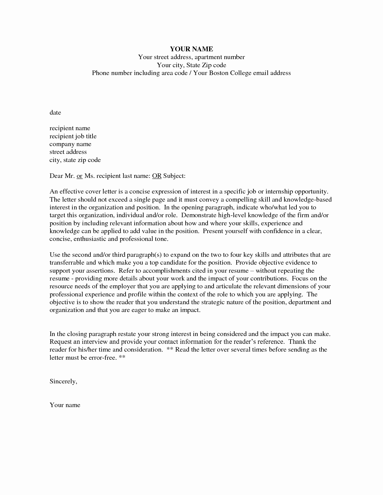 Example Of Letter Of Interest Best Of How to Write A Cover Letter Of Interest Example for A Job