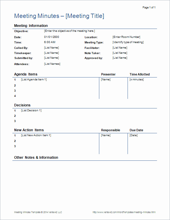 Example Of Meeting Minutes Beautiful Meeting Minutes Templates for Word