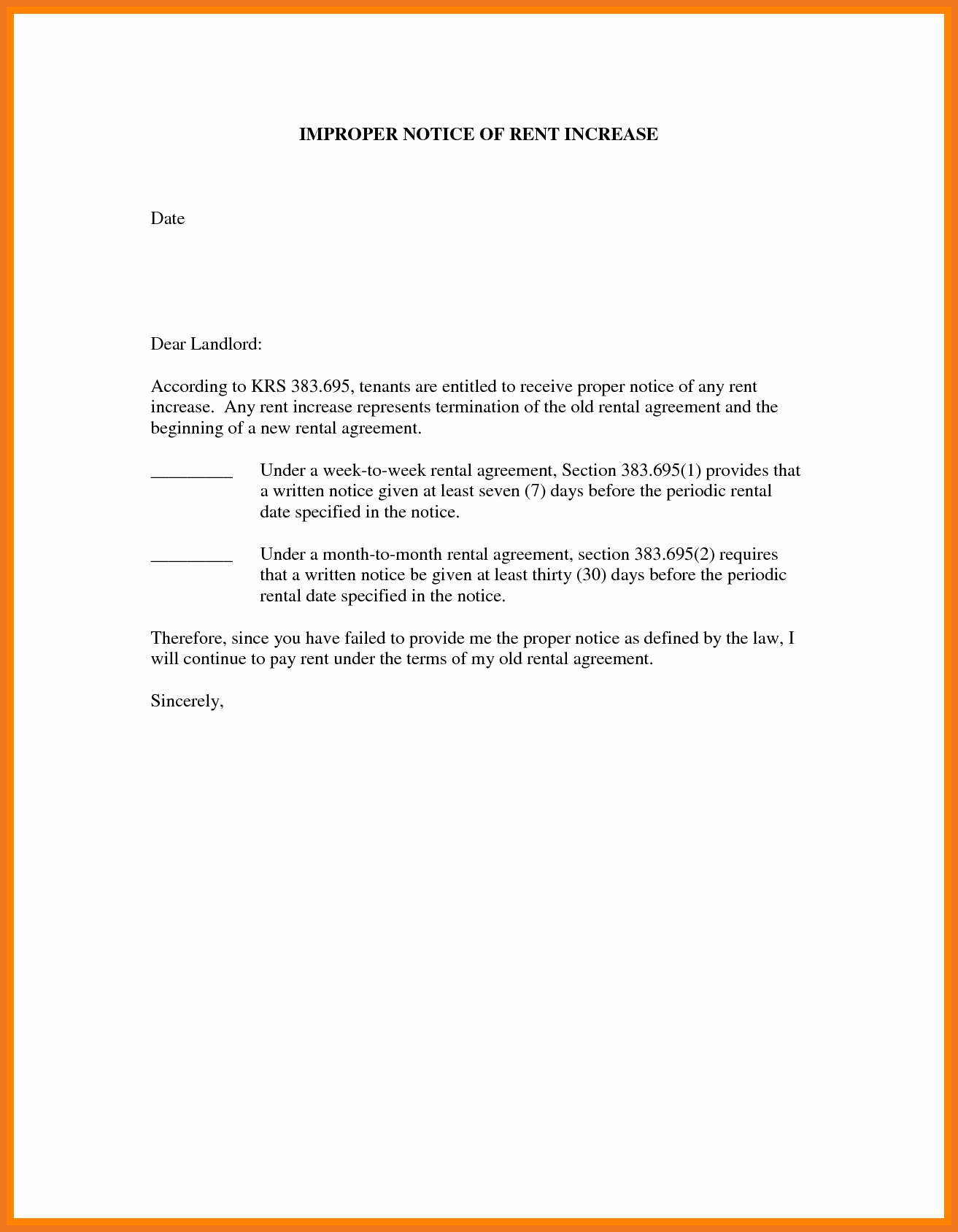 Example Of Rent Increase Letter Awesome 3 4 Rent Increase Letter to Tenant