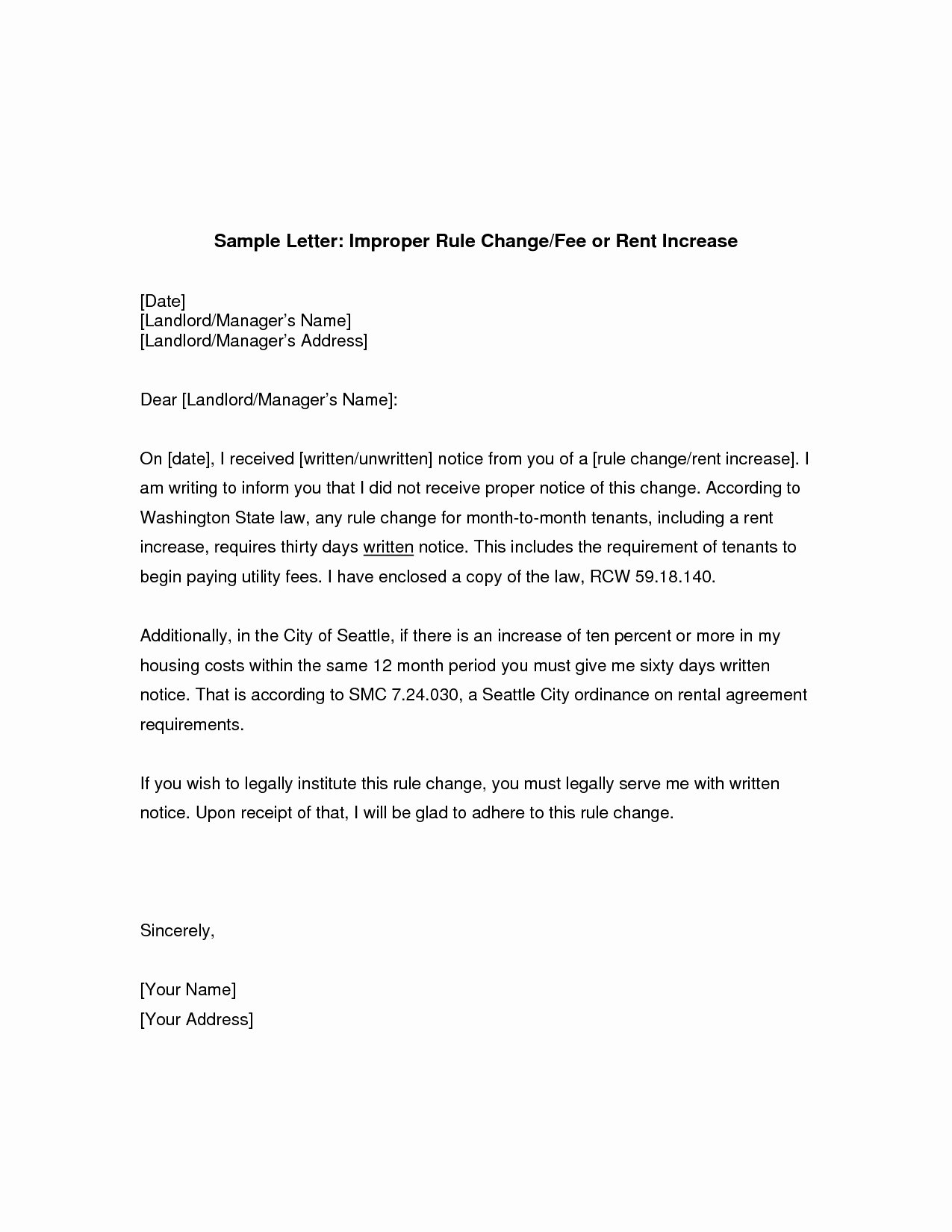 Example Of Rent Increase Letter Best Of Change Ownership Letter to Tenants Template Examples
