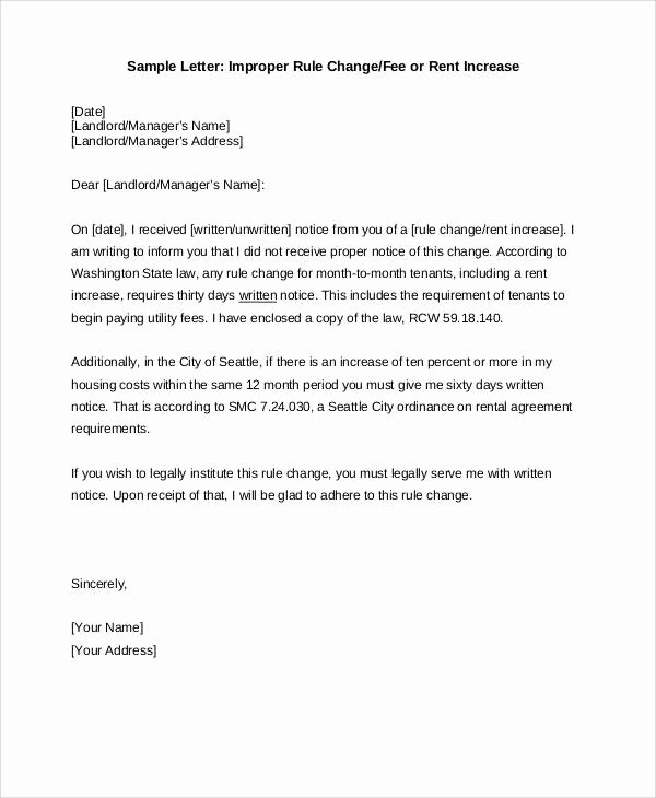Example Of Rent Increase Letter Fresh 38 Agreement Letter Examples Word Pdf