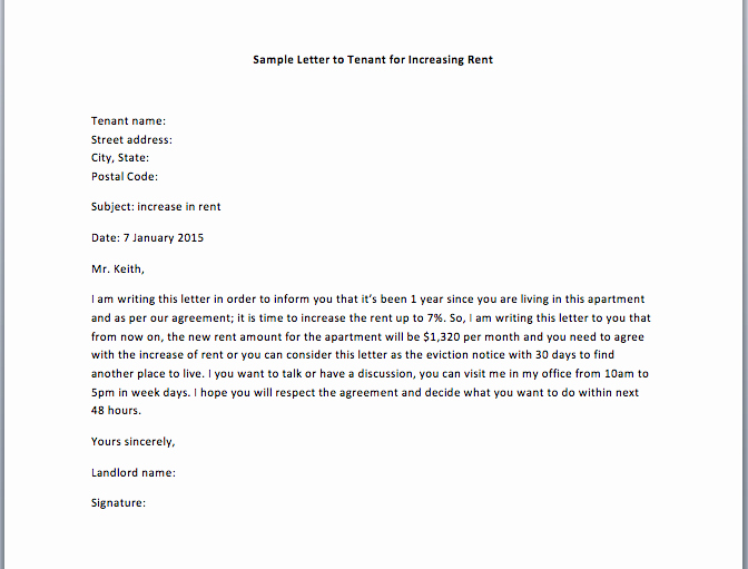 Example Of Rent Increase Letter Lovely Sample Letter to Tenant for Late Payment Google Search