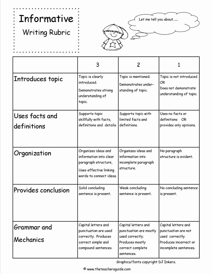 Examples Of Informative Writing Awesome Informative Writing Rubric