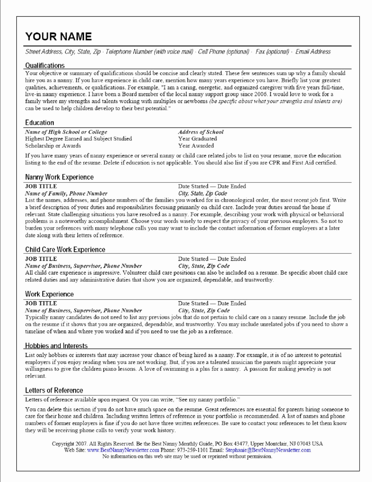 Examples Of Nanny Resumes Lovely How to Be the Best Nanny the Standout Nanny Resume