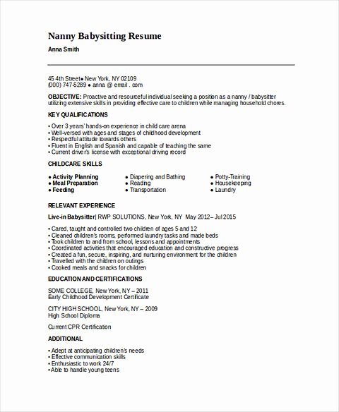 Examples Of Nanny Resumes Luxury All Things You Should Know About Nanny Resume