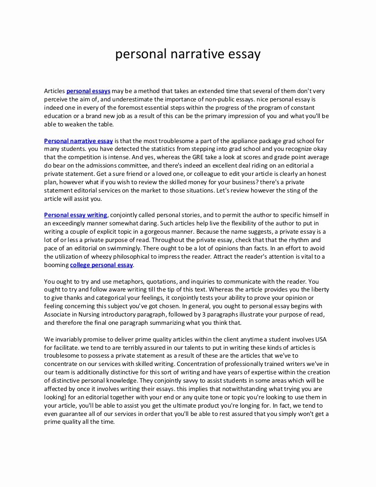 30 Examples Of Personal Narratives Example Document Template