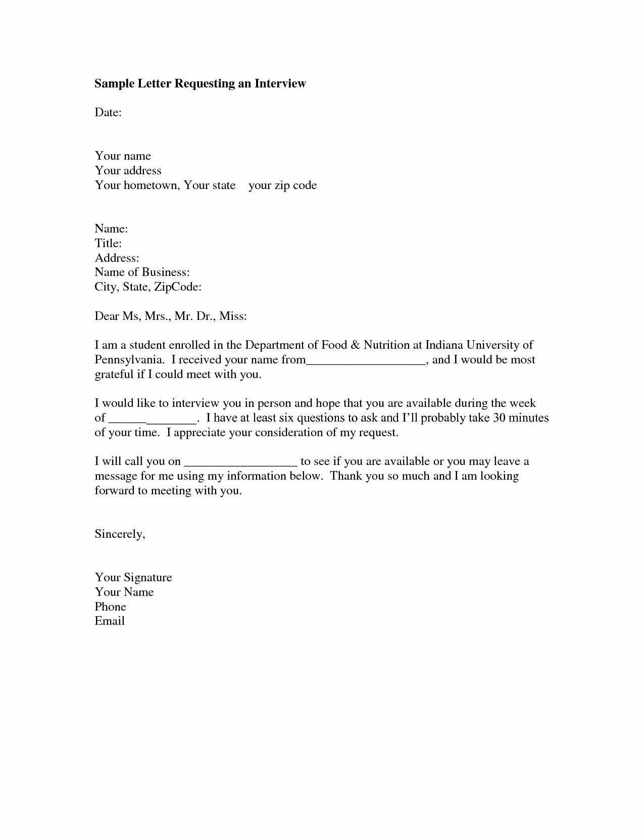 Examples Of Petition Letters Elegant Interview Request Letter Sample format Of A Letter You