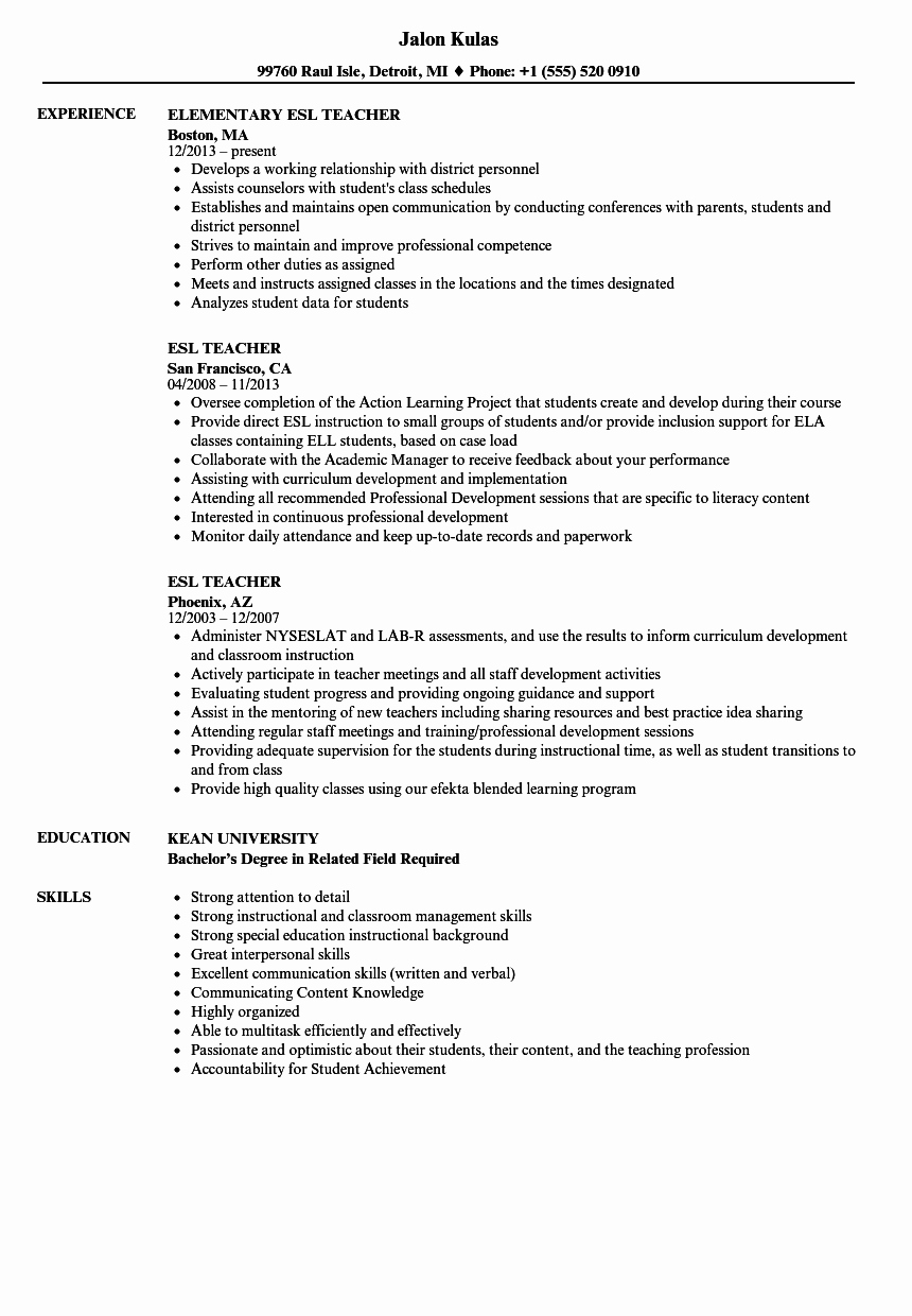 Examples Of Teaching Resumes Unique 10 Resumes Elementary Teachers