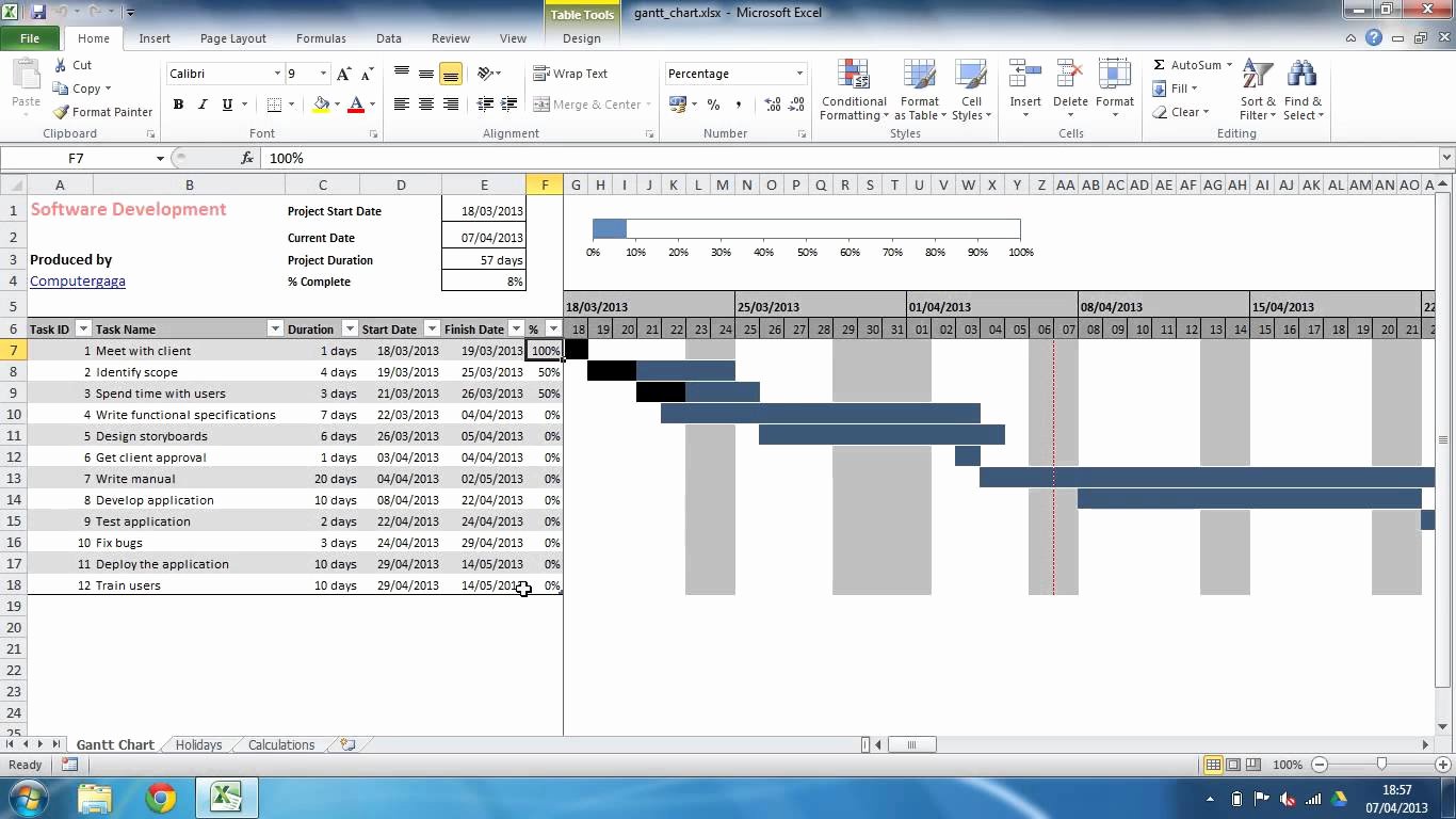Excel 2010 Calendar Template Unique Gantt Chart Template Excel 2010