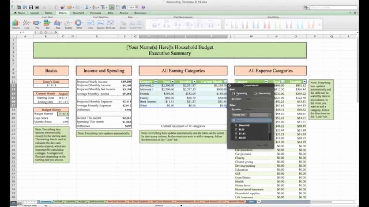 Excel Home Budget Template Awesome Household Bud and Finances Template and Tutorial Excel