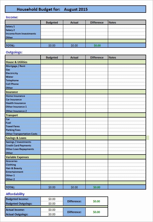 Excel Home Budget Template Beautiful Free 10 Household Bud Samples In Google Docs