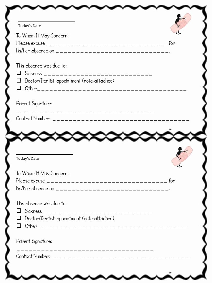 School Absence Note Template