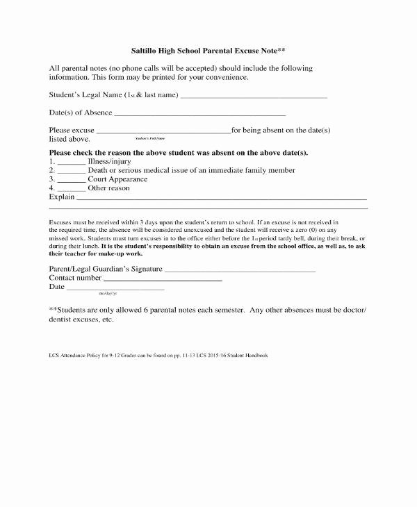 Excuse Note for School Template Best Of 11 School Excuse Note Templates Pdf