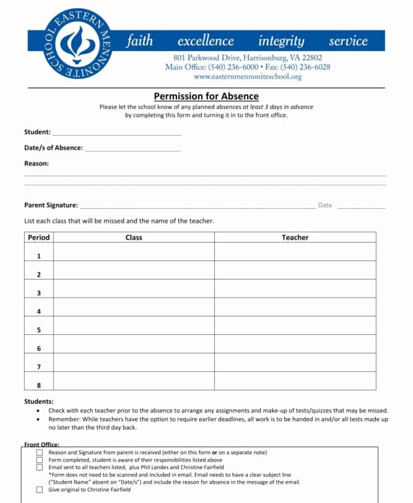 Excuse Note for School Template New 12 Excuse Note Templates for Work &amp; School Pdf