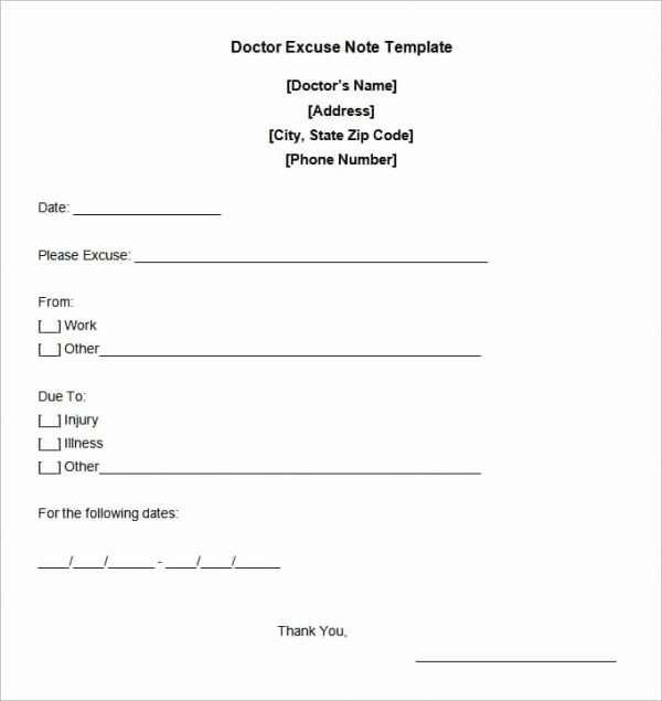 Excuse Note for School Template New 35 Doctors Note Templates Word Pdf Apple Pages