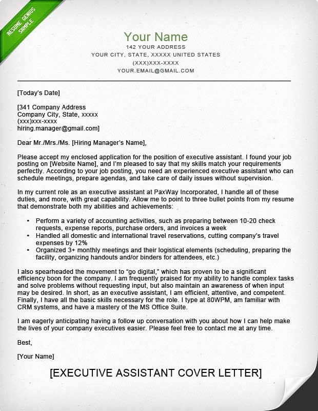 Executive Administrative assistant Cover Letter Elegant Administrative assistant &amp; Executive assistant Cover