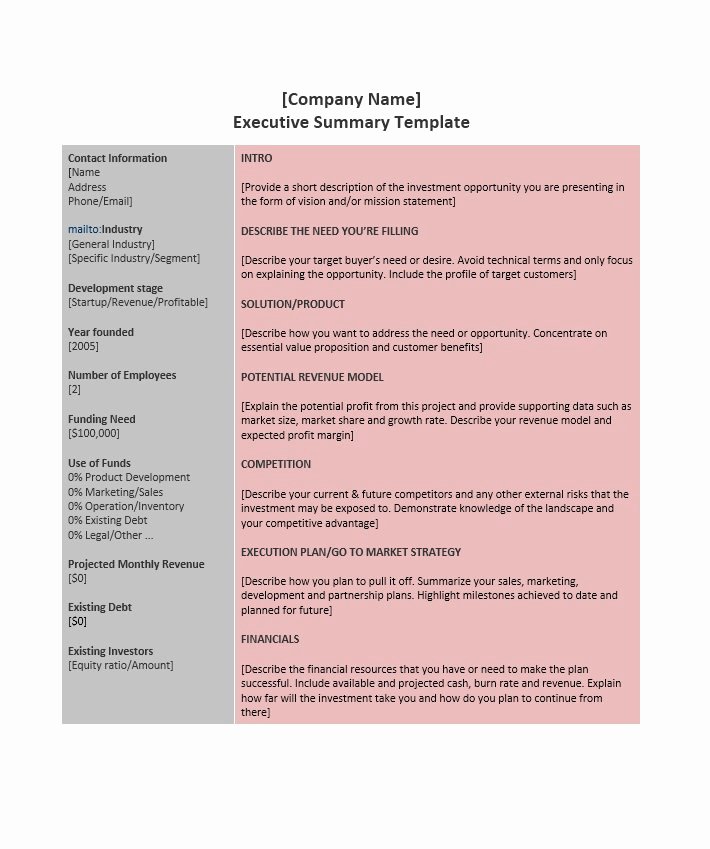 Executive Summary Outline Template Beautiful 30 Perfect Executive Summary Examples &amp; Templates