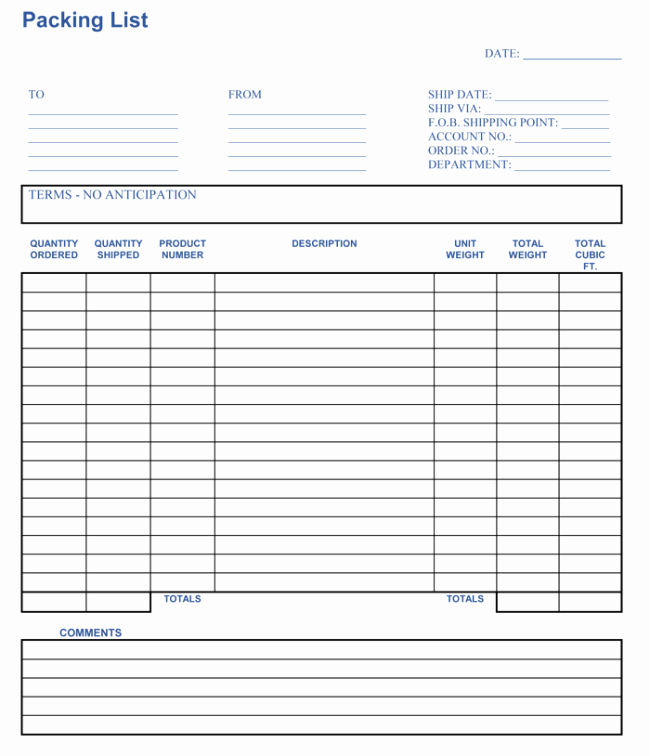 Export Packing List Template Lovely Packing List Template