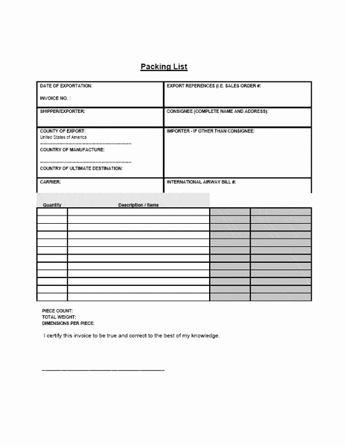 Export Packing List Template New 14 Packing List Templates Excel Pdf formats