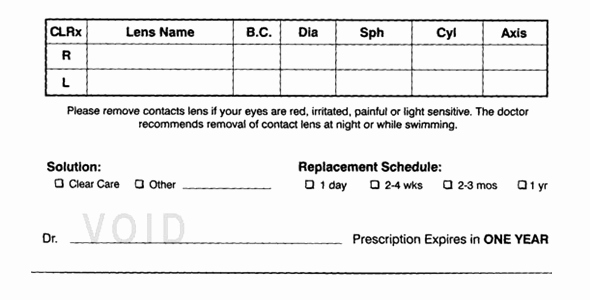 Eye Doctor Prescription Template Fresh Contact Lens Prescription