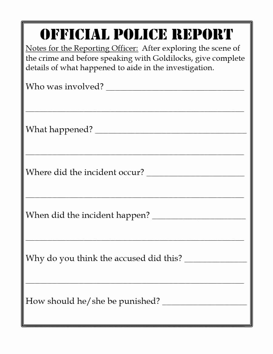 Fake Accident Report Template Lovely 20 Police Report Template Examples Fake Real Template Lab