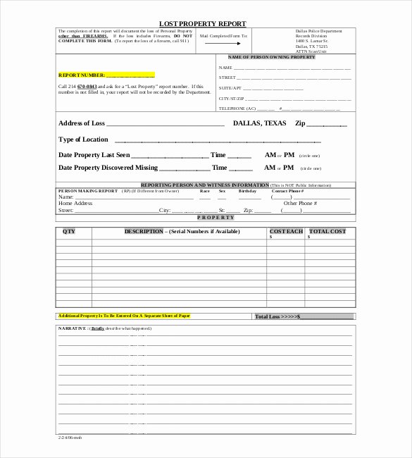 Fake Accident Report Template Luxury Police Report Template