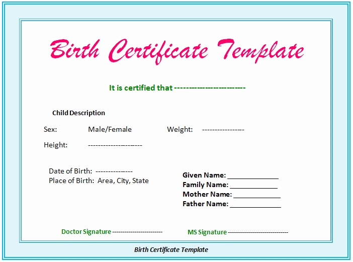 Fake Birth Certificate Template Best Of 5 Birth Certificate Templates to Print Free Birth Certificates