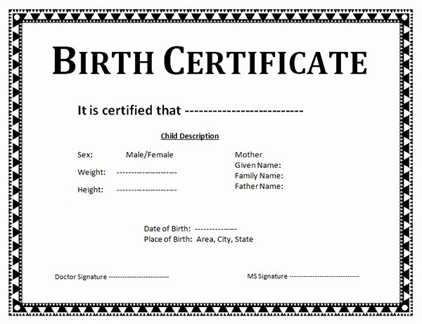 Fake Birth Certificate Template Inspirational 13 Free Birth Certificate Templates