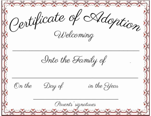 Fake Birth Certificate Template Unique 40 Real &amp; Fake Adoption Certificate Templates Printable
