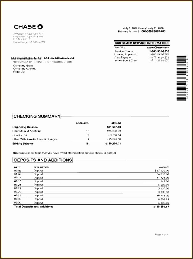 fake chase bank statement