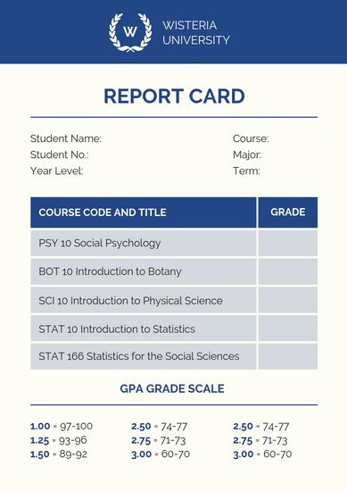 Fake College Report Card New Customize 9 033 Report Card Templates Online Canva
