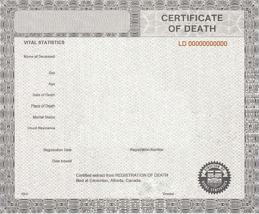 Fake Death Certificate Template Awesome 37 Blank Death Certificate Templates [ Free]