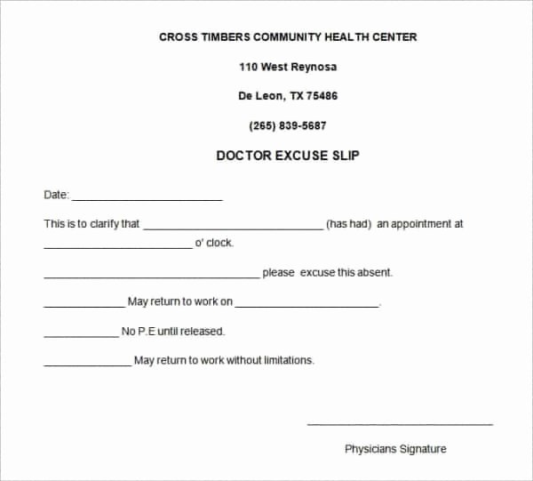 Fake Doctors Excuse for Work Inspirational Doctor Excuse Letter for Work