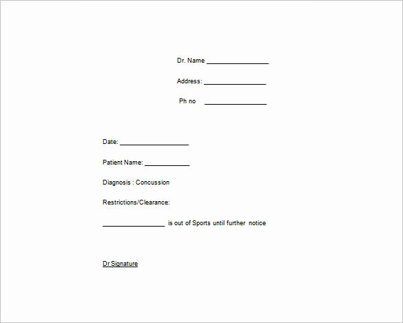 Fake Doctors Note with Signature Best Of Doctor Note Template 6 Free Sample Example format