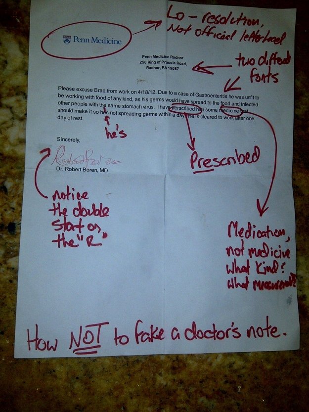 Fake Dr Notes for Work Best Of How Not to Fake A Doctor S Note