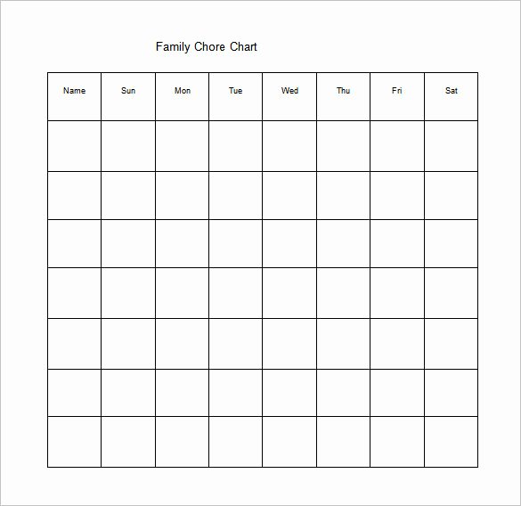 Family Chore Chart Printable Awesome Family Chore Chart Template – 13 Free Sample Example