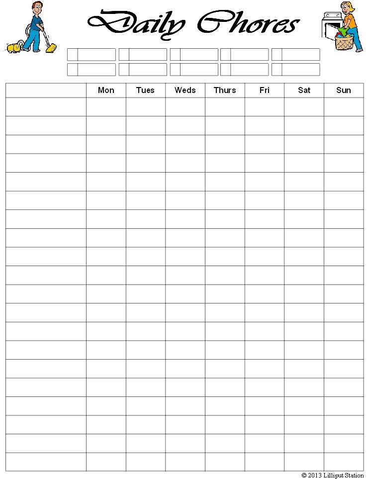 Family Chore Chart Printable Elegant Lilliput Station Chore Charts for Families Free